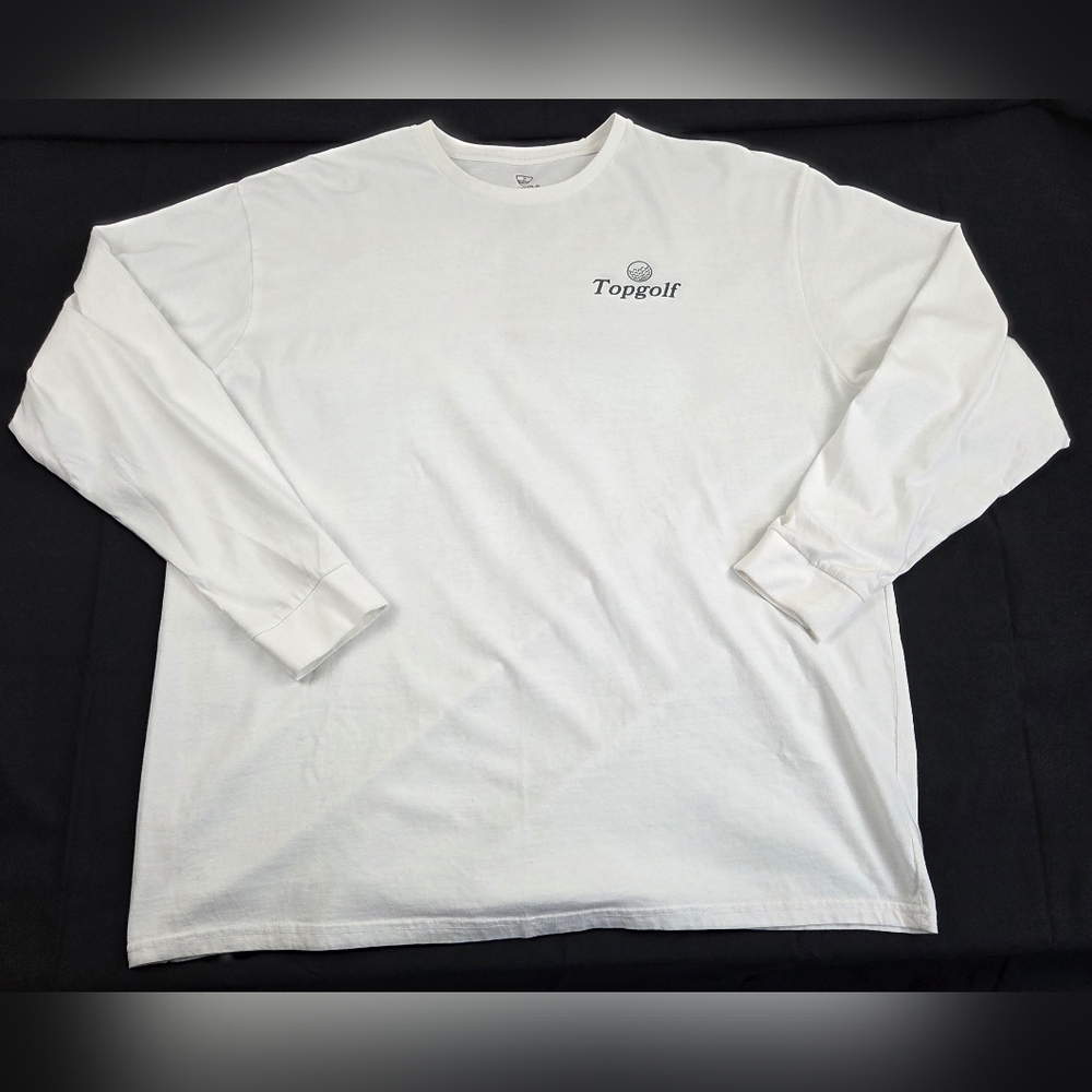 Top Golf Shirt Mens 3XL White Long Sleeve T Shirt 100% Cotton